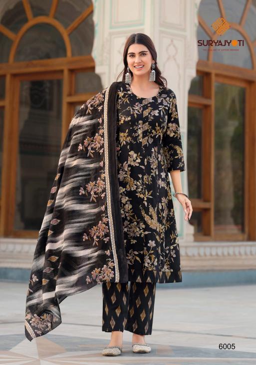 Suryajyoti rashmika vol-6 anarkali wholesale layered kurtis